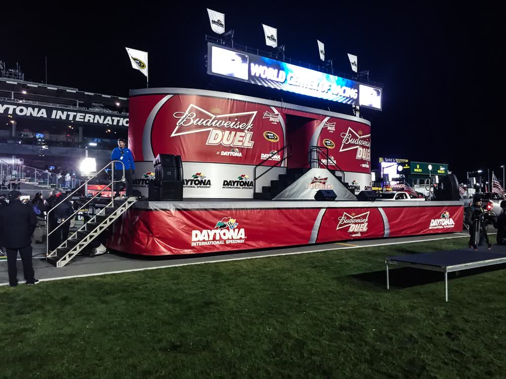 budweiser duel mobile stage trailer