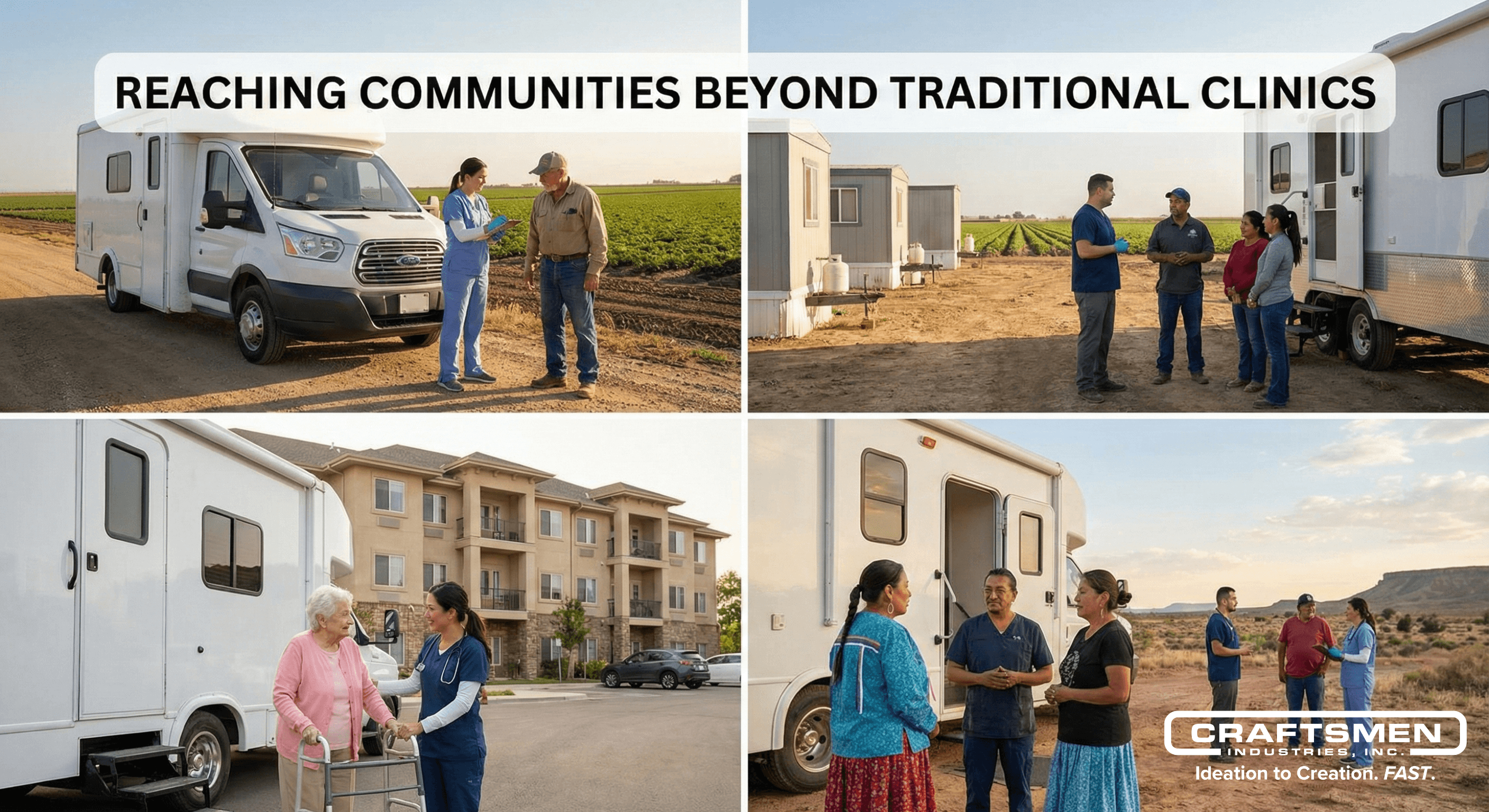 Mobile healthcare unit providing services in rural and underserved community settings.